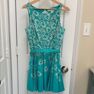 LC Lauren Conrad Turquoise Floral Dress